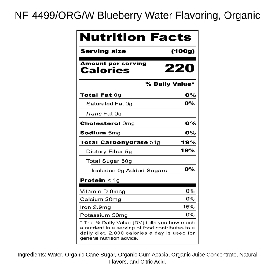 Blueberry Water Flavoring, Organic
