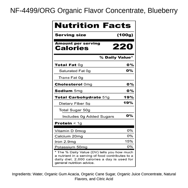 Organic Flavor Concentrate, Blueberry
