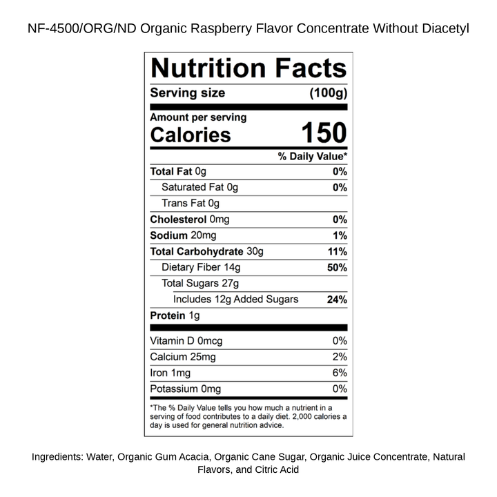 Organic Raspberry Flavor Concentrate Without Diacetyl