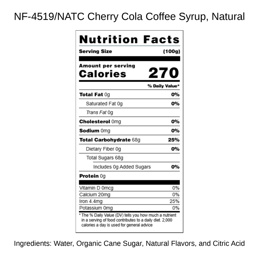Cherry Cola Coffee Syrup, Natural