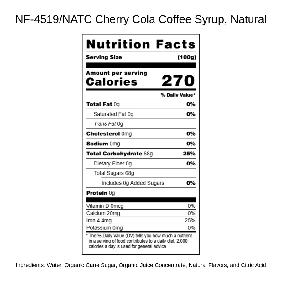 Cherry Cola Coffee Syrup, Natural