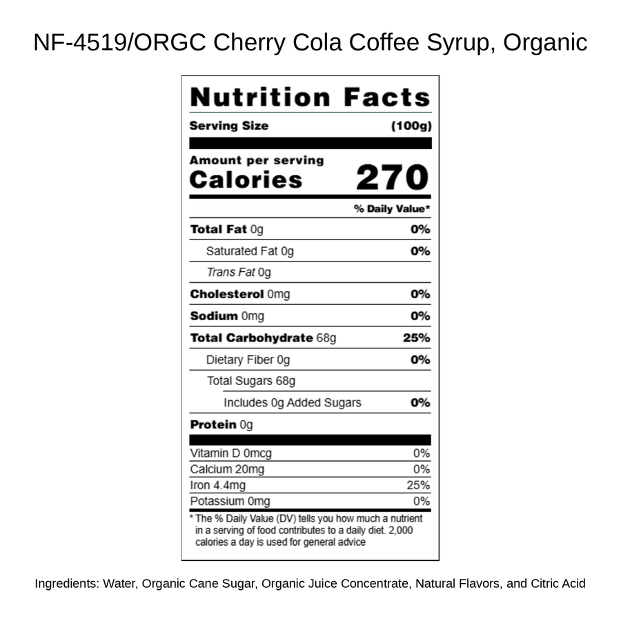 Cherry Cola Coffee Syrup, Organic