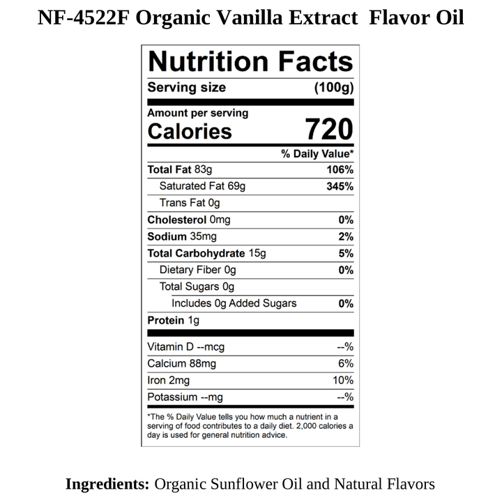 Vanilla Flavor Oil, Organic