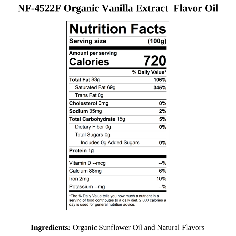 Vanilla Flavor Oil, Organic