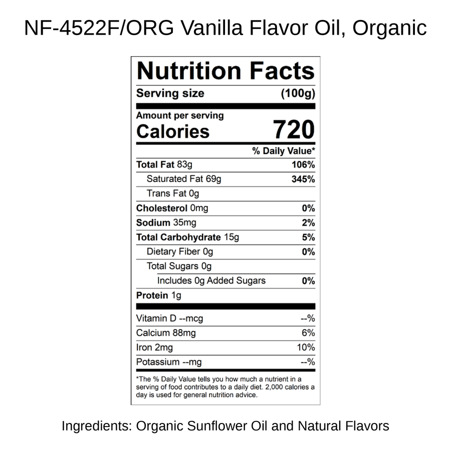Vanilla Flavor Oil, Organic