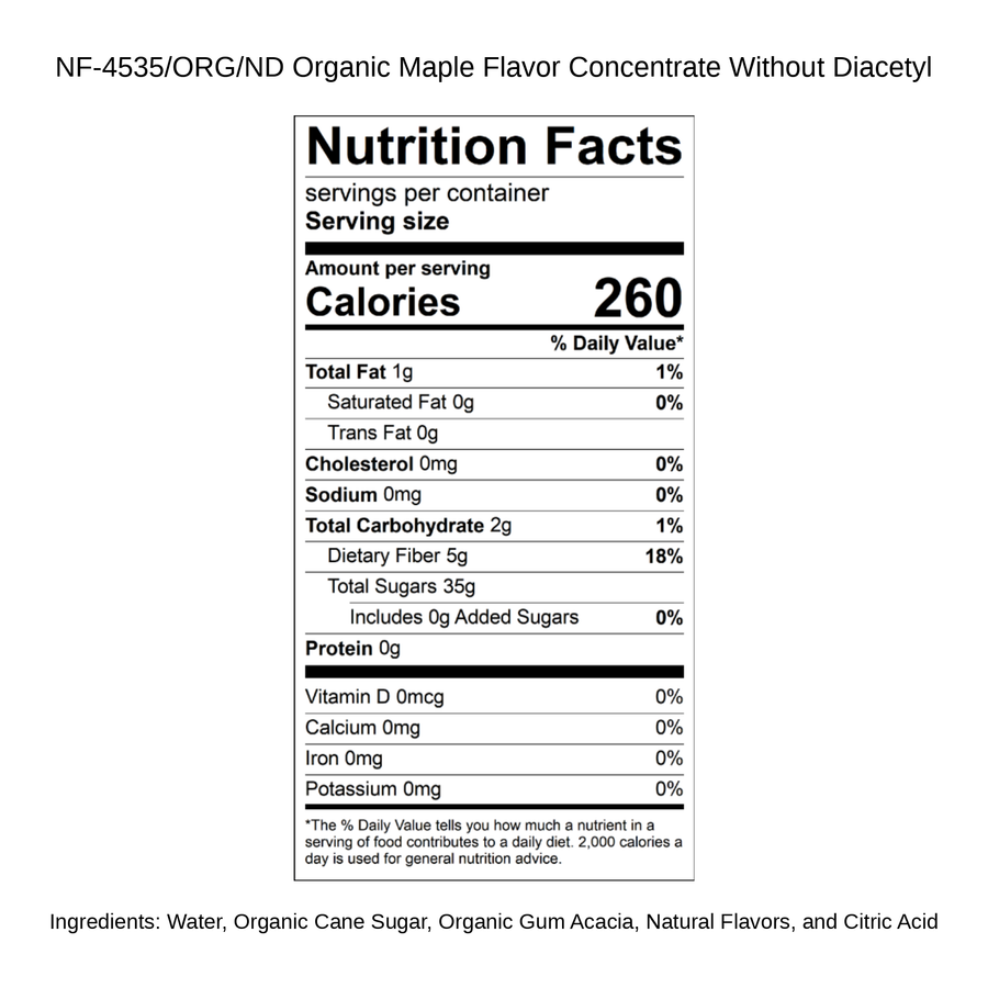 Organic Maple Flavor Concentrate Without Diacetyl