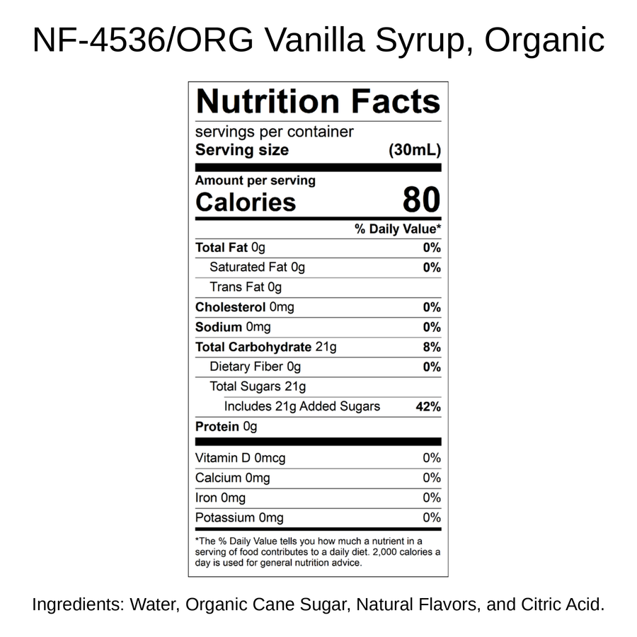 Vanilla Syrup, Organic