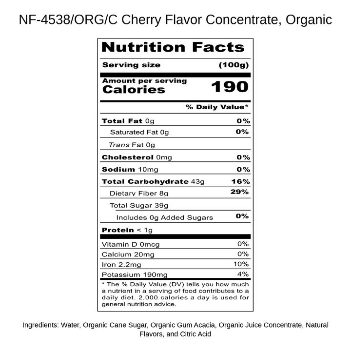 Organic Flavor Concentrate, Cherry