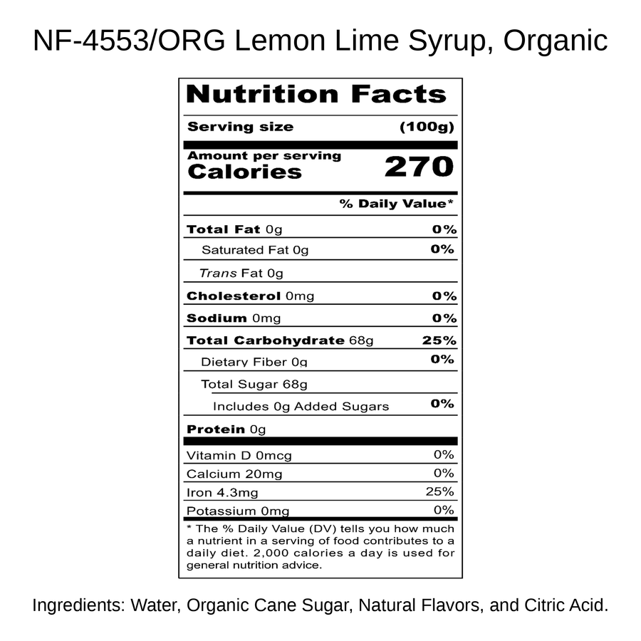 Lemon Lime Syrup, Organic