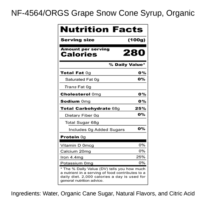 Grape Snow Cone Syrup, Organic