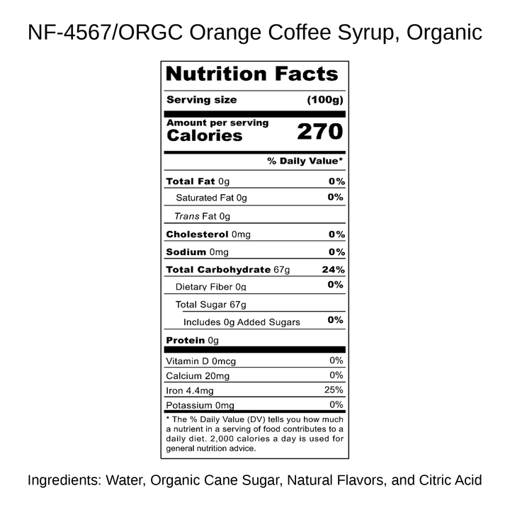 Orange Coffee Syrup, Organic