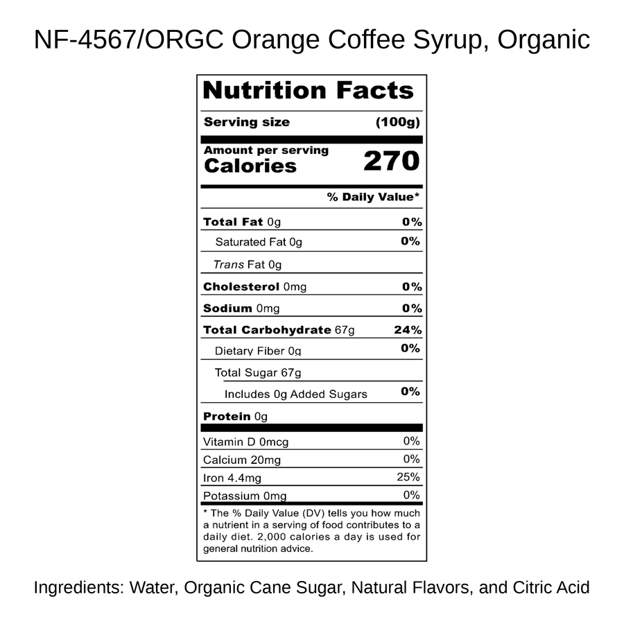 Orange Coffee Syrup, Organic
