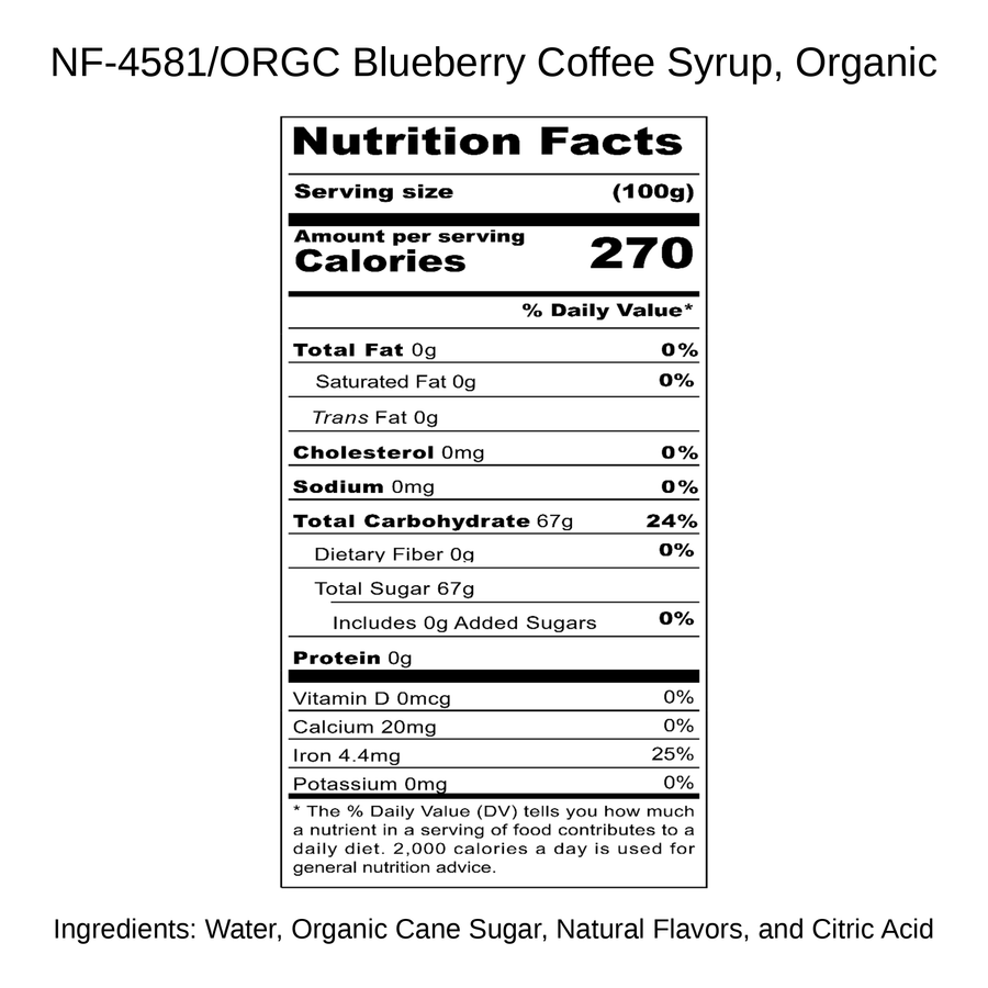 Blueberry Coffee Syrup, Organic