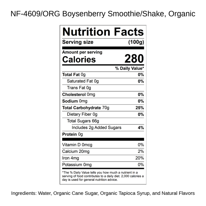 Boysenberry Smoothie/Shake, Organic