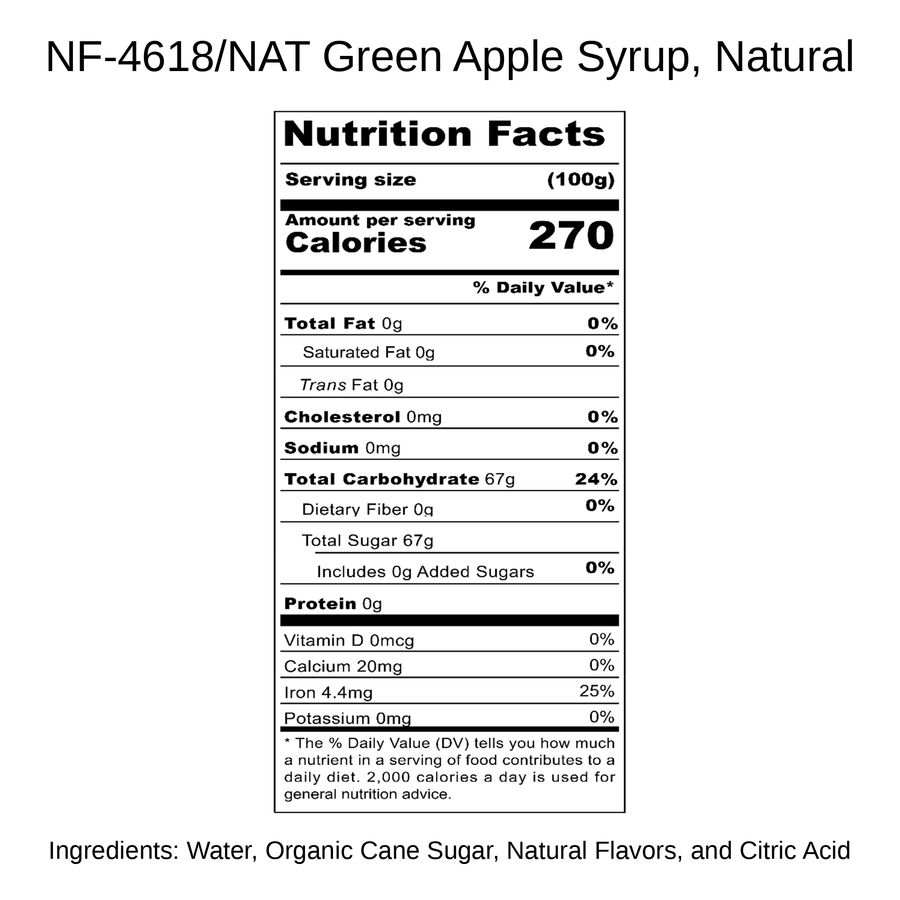 Green Apple Syrup, Natural