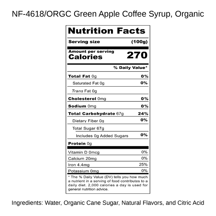 Green Apple Coffee Syrup, Organic