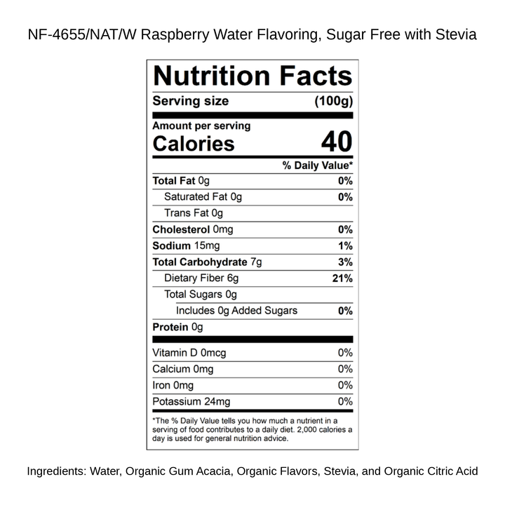 Raspberry Water Flavoring, Sugar Free with Stevia