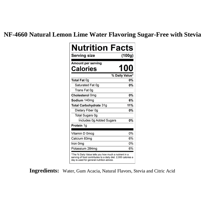 Lemon Lime Water Flavoring, Sugar Free with Stevia