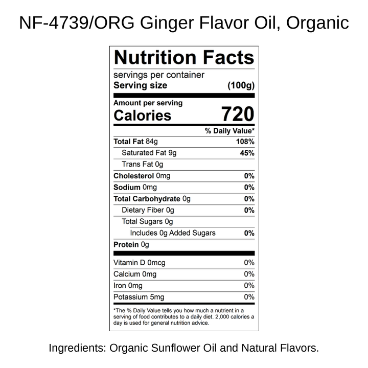 Ginger Flavor Oil, Organic