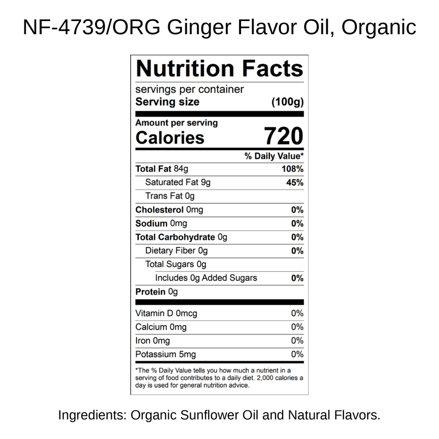 Ginger Flavor Oil, Organic