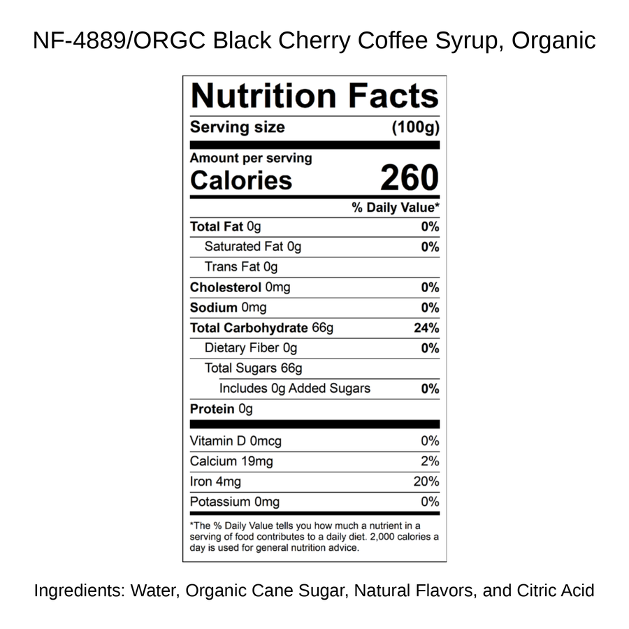 Black Cherry Coffee Syrup, Organic