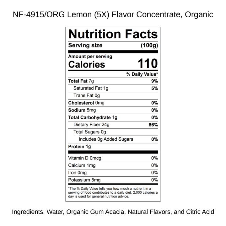 Lemon (5X) Flavor Concentrate, Organic