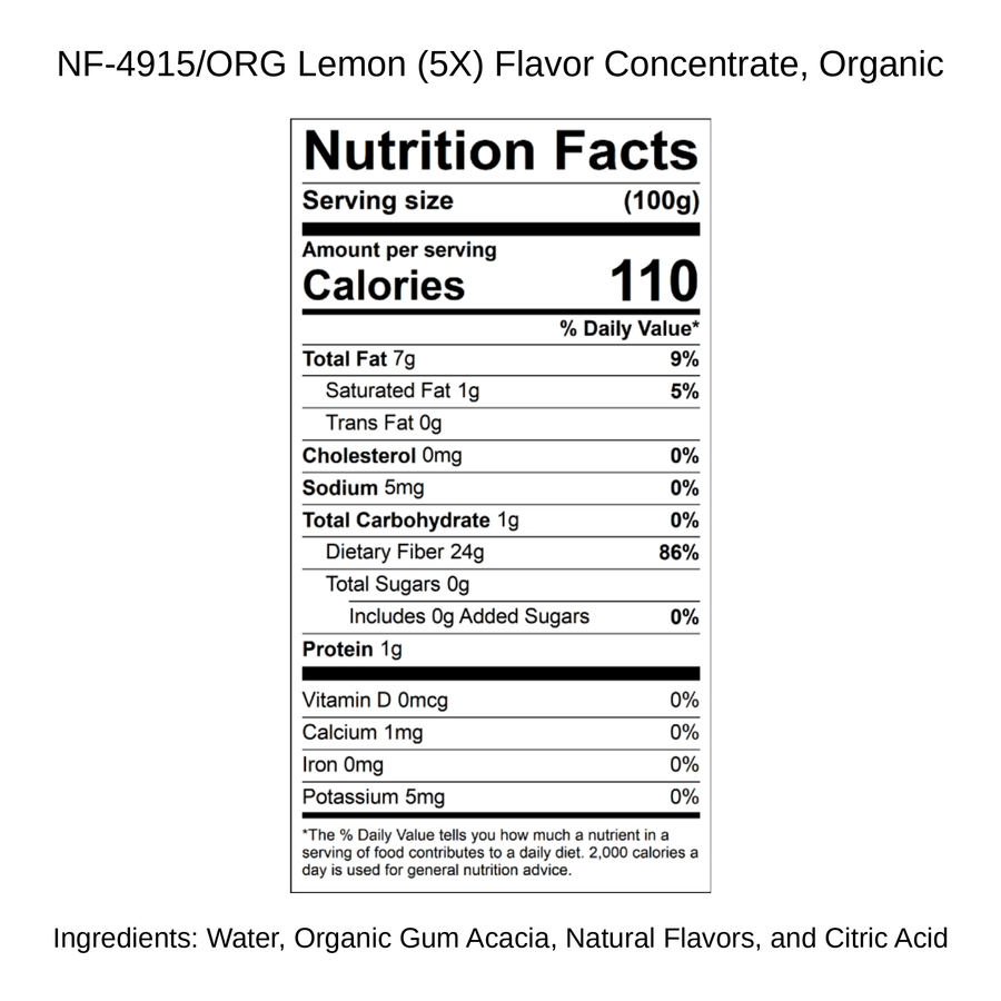 Lemon (5X) Flavor Concentrate, Organic