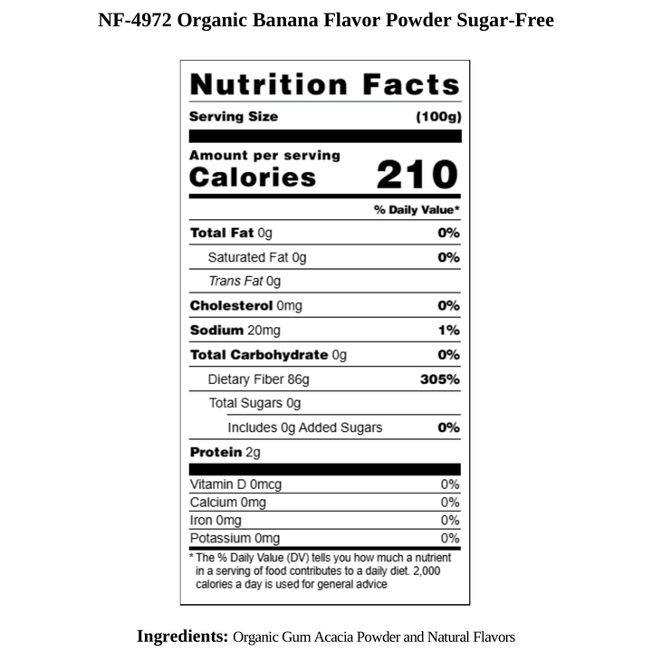 Banana Flavor Powder (Sugar-Free), Organic