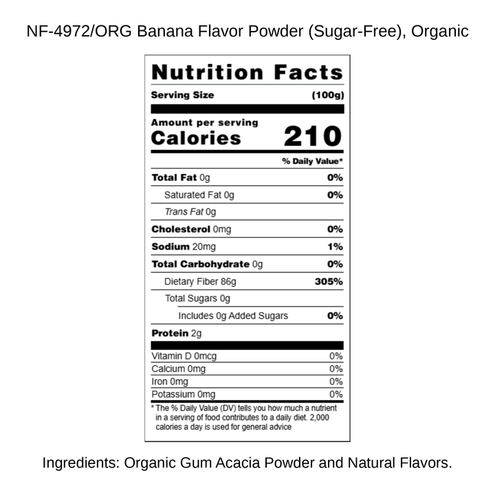 Banana Flavor Powder (Sugar-Free), Organic