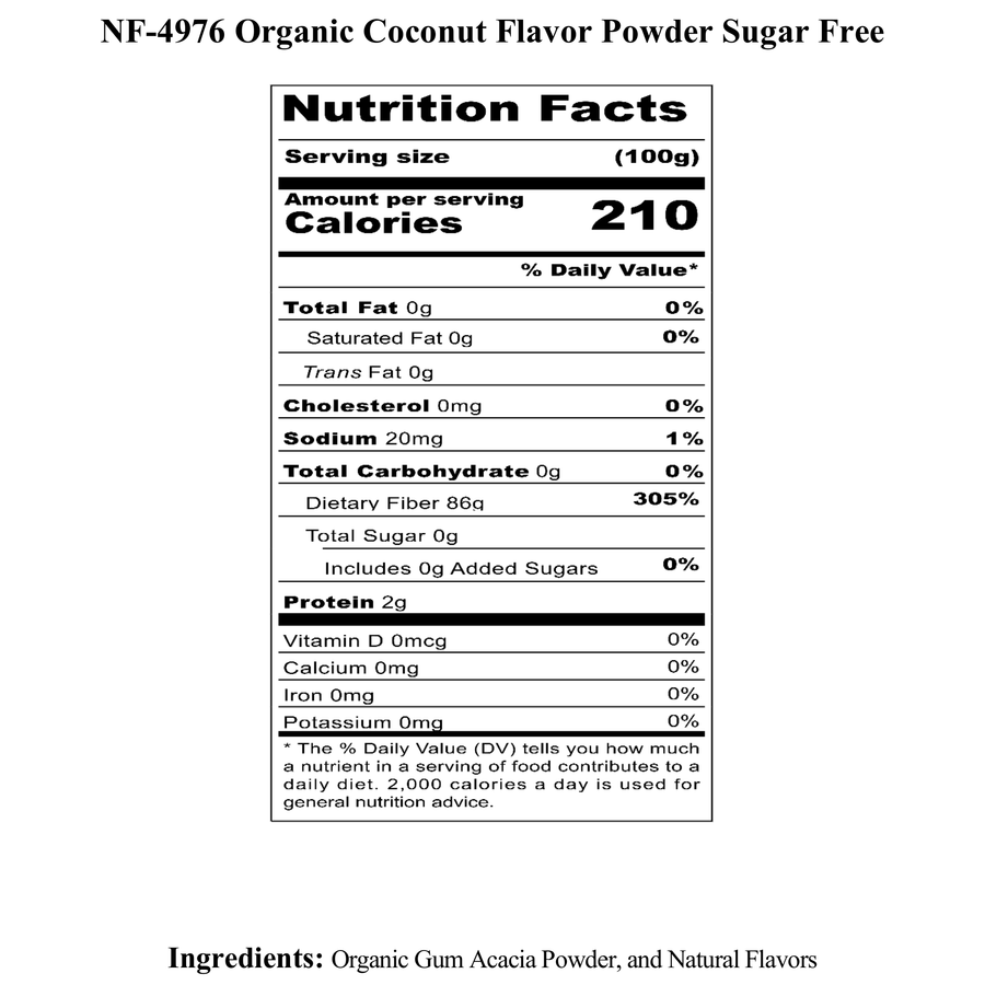 Coconut Flavor Powder (Sugar-Free), Organic