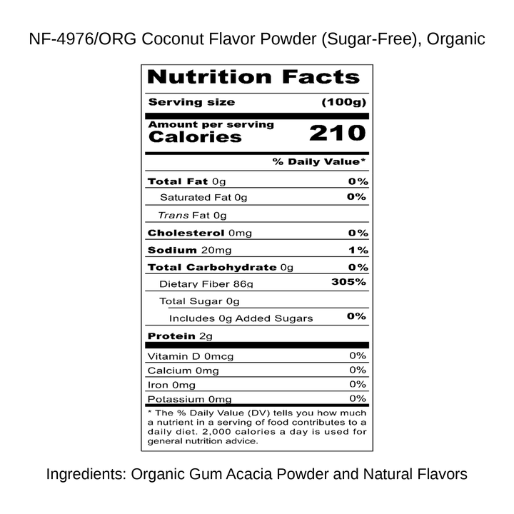 Coconut Flavor Powder (Sugar-Free), Organic