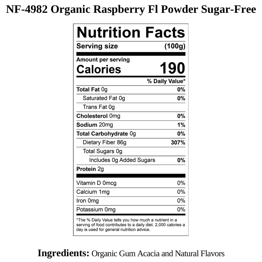 Raspberry Flavor Powder (Sugar-Free), Organic