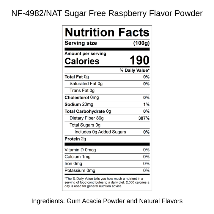 Sugar Free Raspberry Flavor Powder