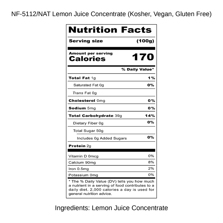 Lemon Juice Concentrate (Kosher, Vegan, Gluten Free)