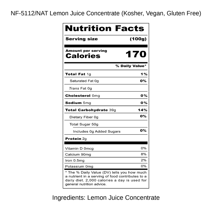 Lemon Juice Concentrate (Kosher, Vegan, Gluten Free)