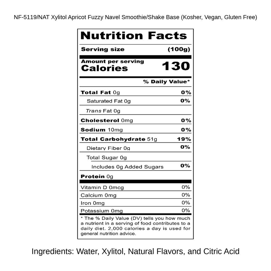 Xylitol Apricot Fuzzy Navel Smoothie/Shake Base (Kosher, Vegan, Gluten Free)