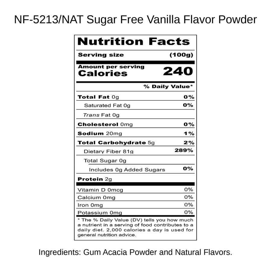 Sugar Free Vanilla Flavor Powder