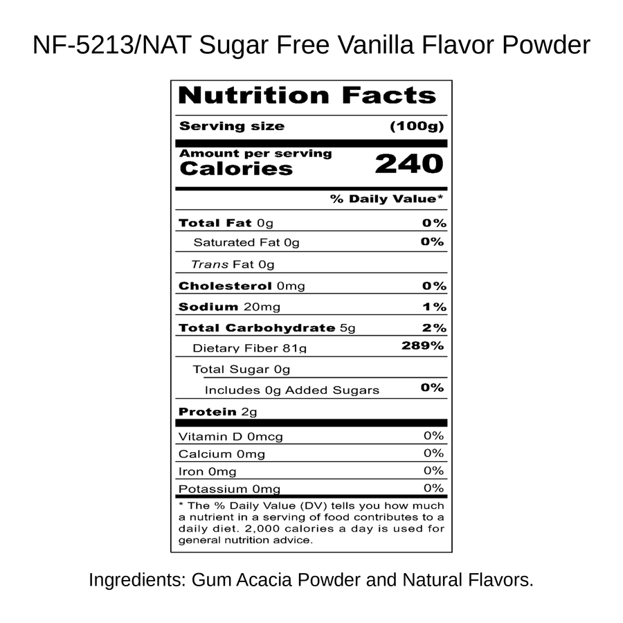 Sugar Free Vanilla Flavor Powder