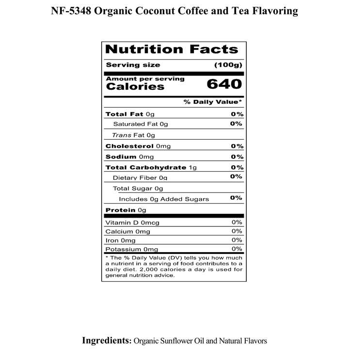 Organic Coconut Coffee and Tea Flavoring