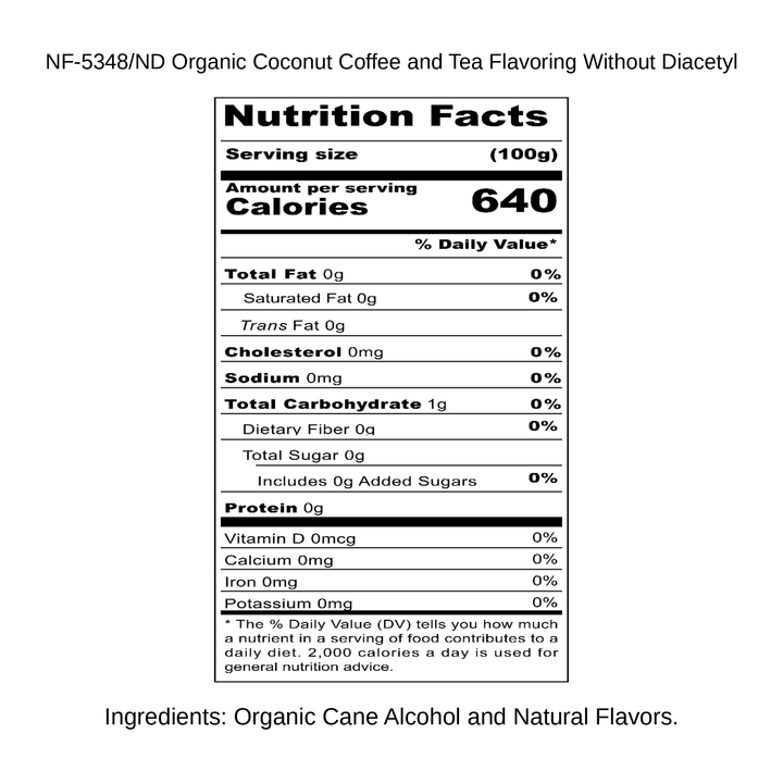 Organic Coconut Coffee and Tea Flavoring Without Diacetyl