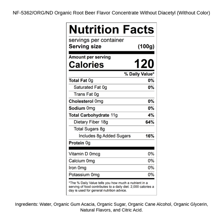 Organic Root Beer Flavor Concentrate Without Diacetyl (Without Color)