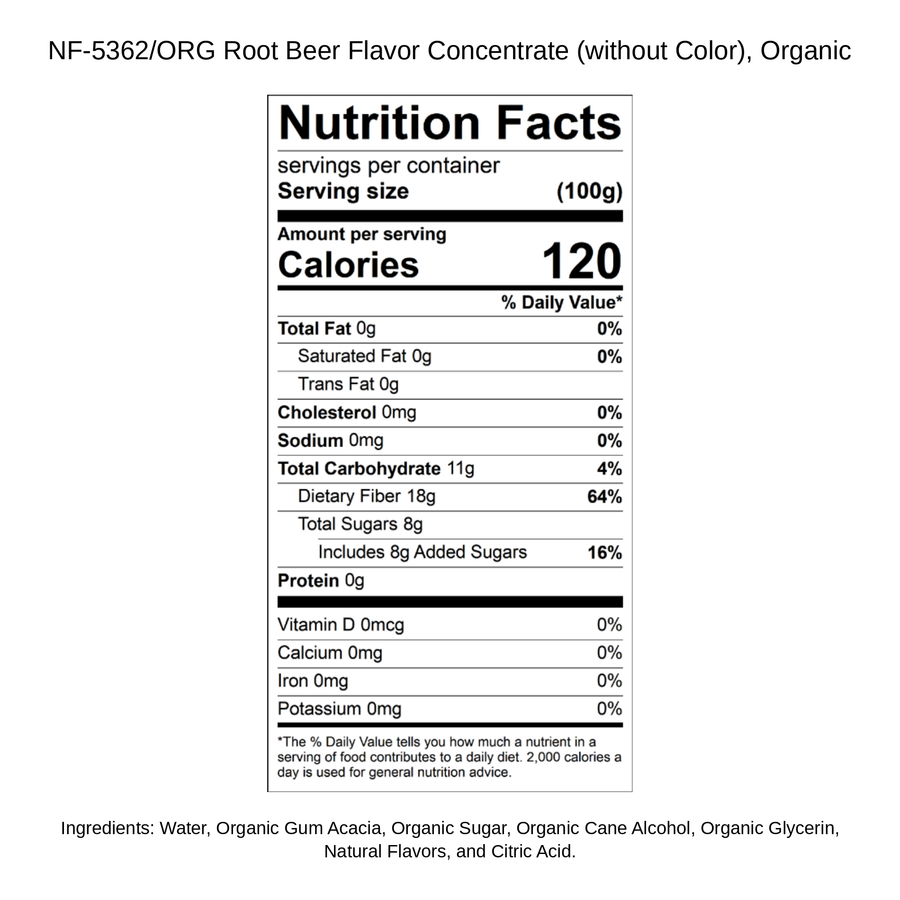 Root Beer Flavor Concentrate (without Color), Organic