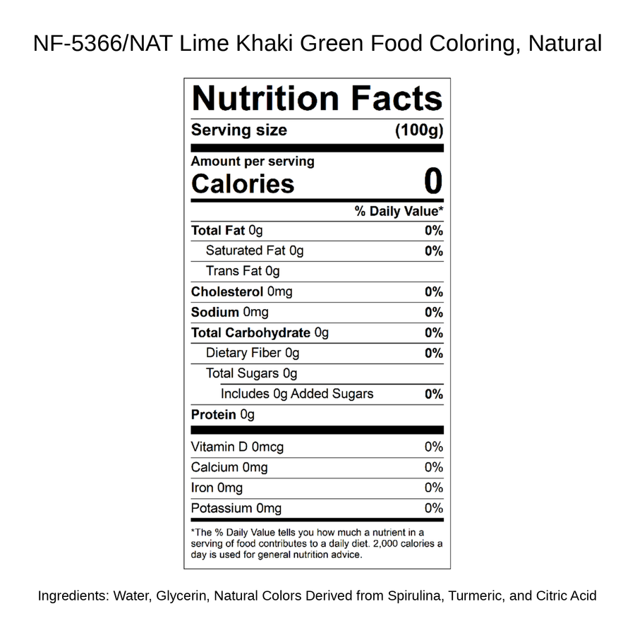 Lime Khaki Green Food Coloring, Natural