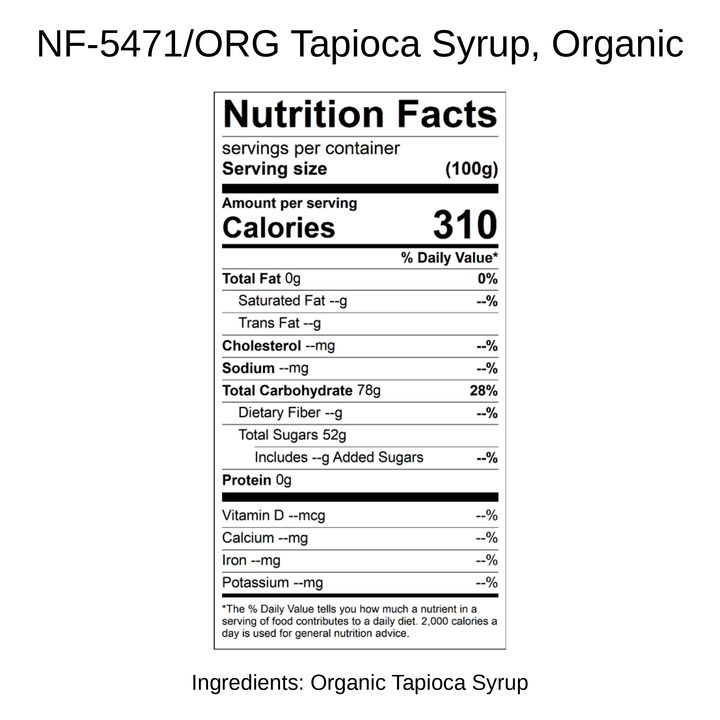 Tapioca Syrup, Organic