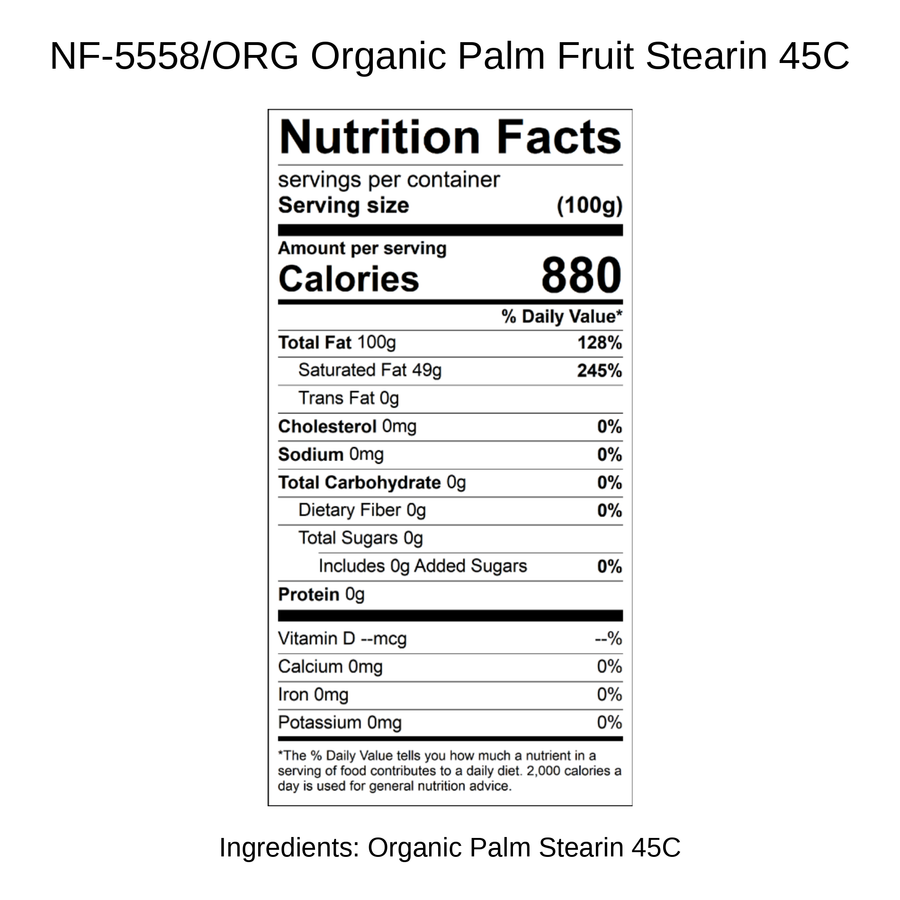 Organic Palm Fruit Stearin 45C