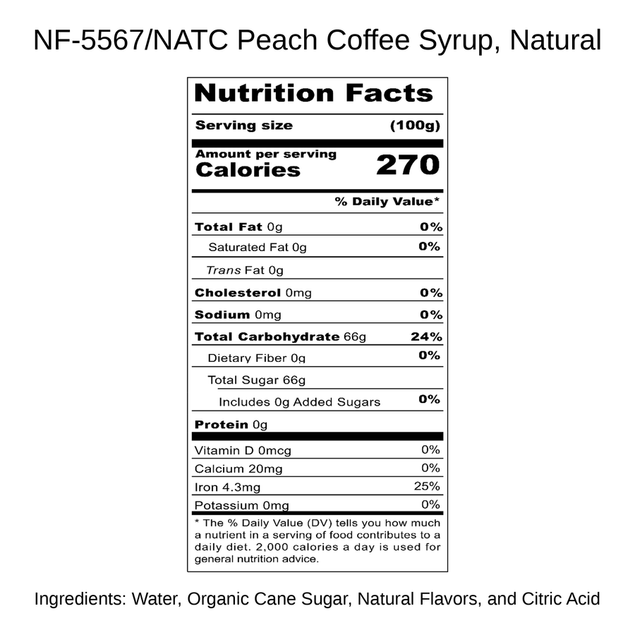 Peach Coffee Syrup, Natural