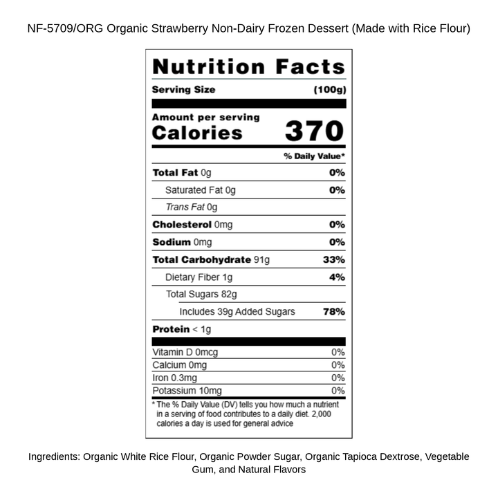 Organic Strawberry Non-Dairy Frozen Dessert (Made with Rice Flour)