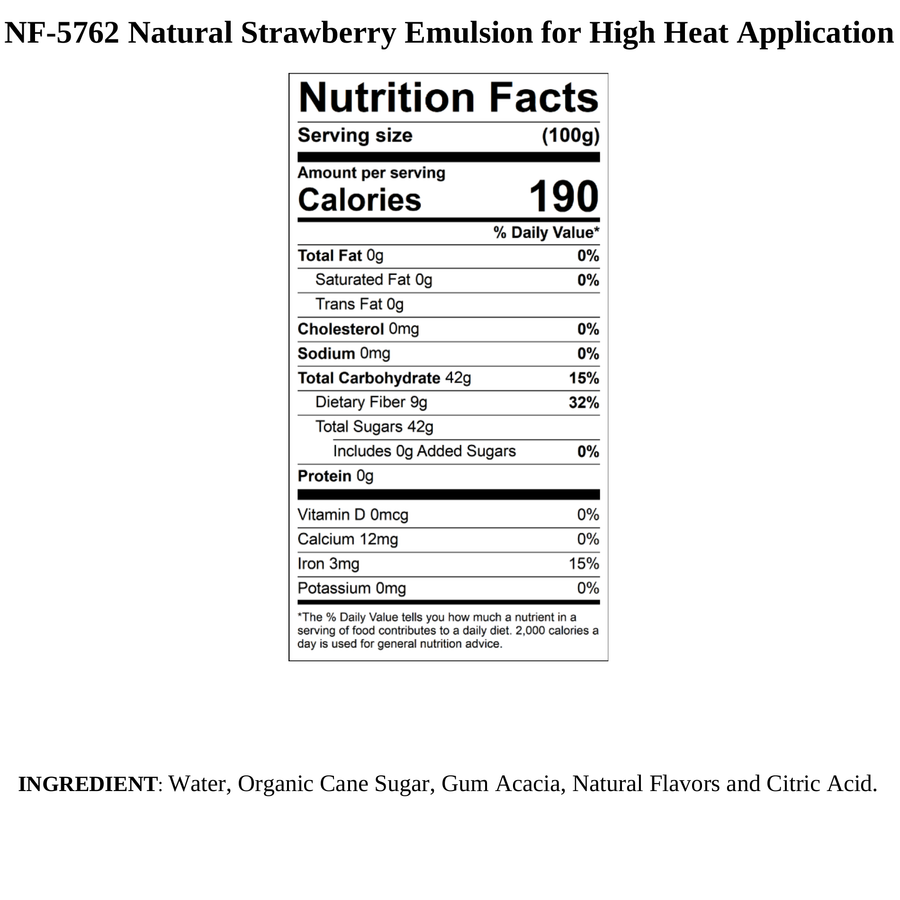 Strawberry Flavor Emulsion for High Heat Applications