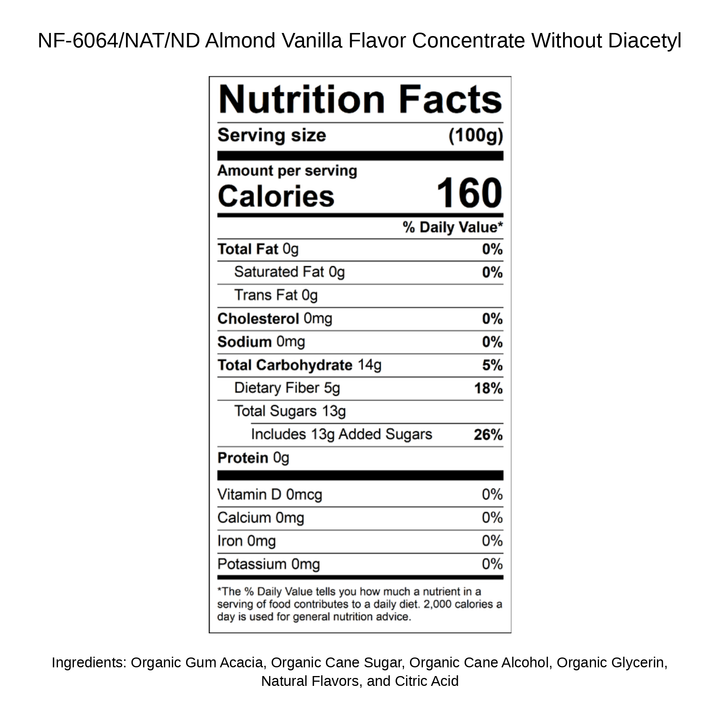 Almond Vanilla Flavor Concentrate Without Diacetyl