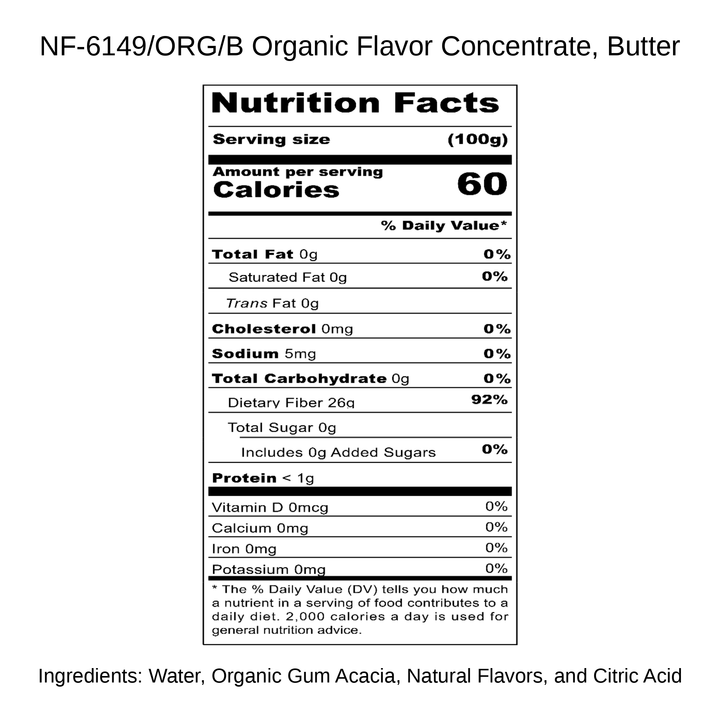 Organic Flavor Concentrate, Butter